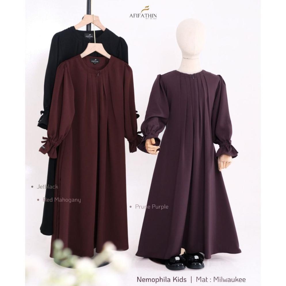 Premium Nemophila Kids By Afifathin Gamis Set Khimar Kids Anak Perempuan