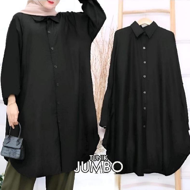 Diskon New Product  Tunik Polos Wanita // Tunik Polos Jumbo Katun Ld 125
