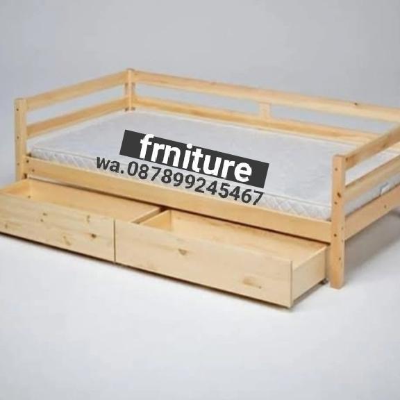 housebed dipan anak dengan 2pcs laci size 90x200x70