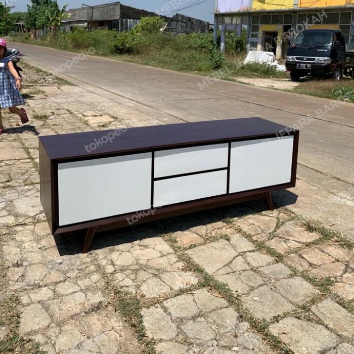 bufet tv kayu jati meja tv retro scandinavian klasik kayu jati 150cm