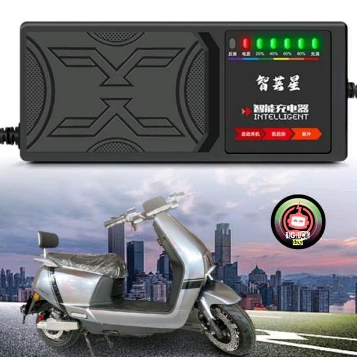 Smart Charger 72V 20Ah 2.8A Motor Listrik Molis Universal Cas Casan Smart Charger Charging Sepeda Li