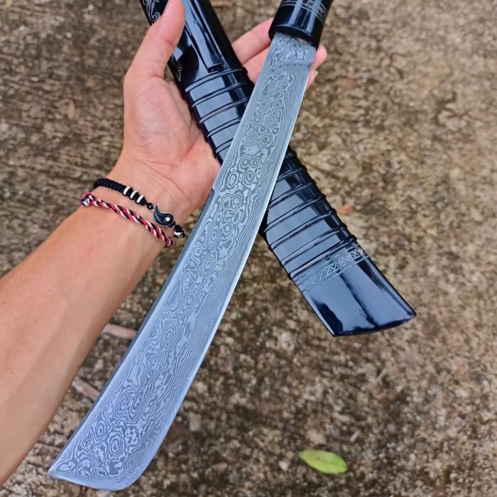 Golok Abimanyu Fulltanduk, Bilah Balikmipih Pamor 30cm