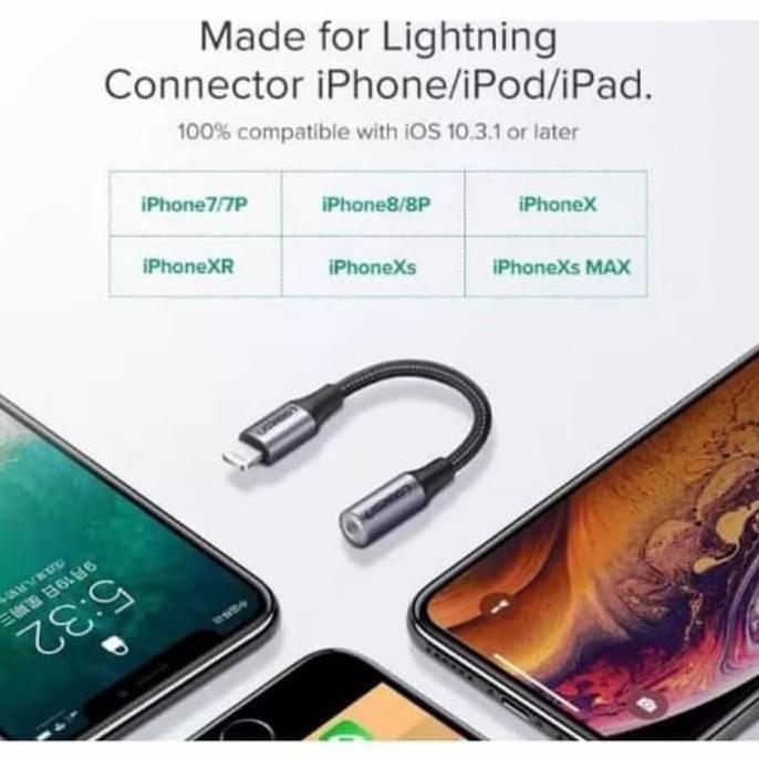 Ugreen Lightning to Aux 3.5mm Adapter - Ugreen Splitter Aux IPhone MFi