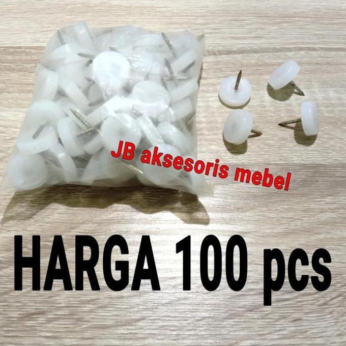 PAKU ROTAN ULIR PUTIH 20 mm RATA / PAKU KAKI KURSI DATAR 2 cm