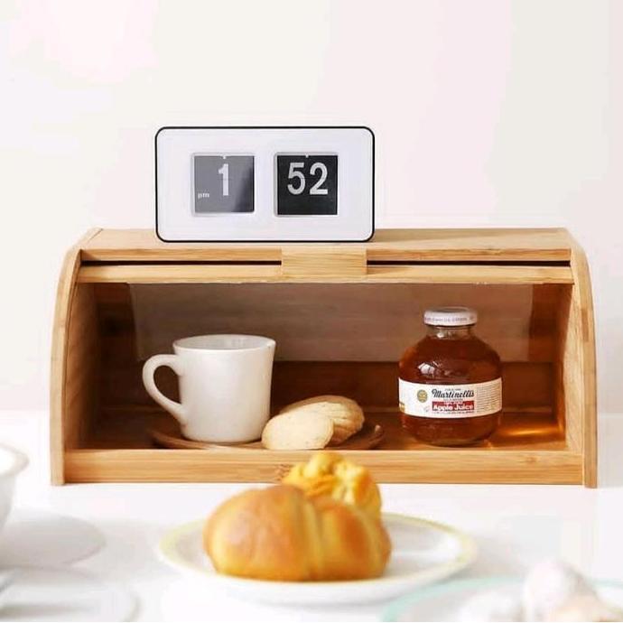 bread box/tempat penyimpanan roti serbaguna Kayu