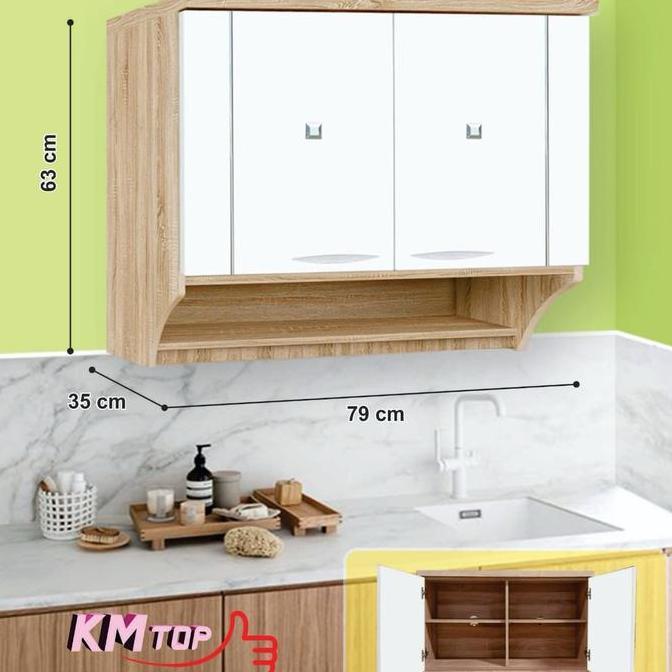 Kitchen set minimalis / Rak dapur / Lemari dapur / Rak dinding atas 2 / 3 pintu Aesthetic KSA F/S F/