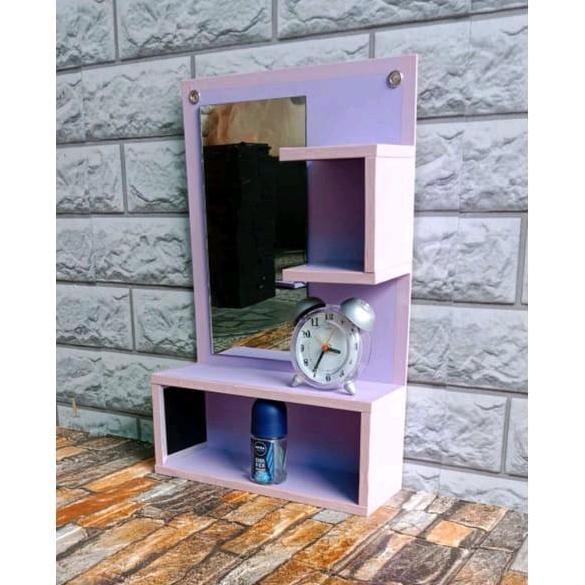 Rak kosmetik cermin rak minimalis dinding Putih