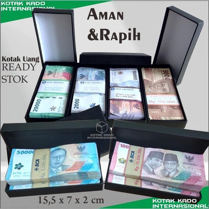 Box Uang kertas tunai kotak Gifts ukuran uang 100 lbr 1 - 2 ikat muat
