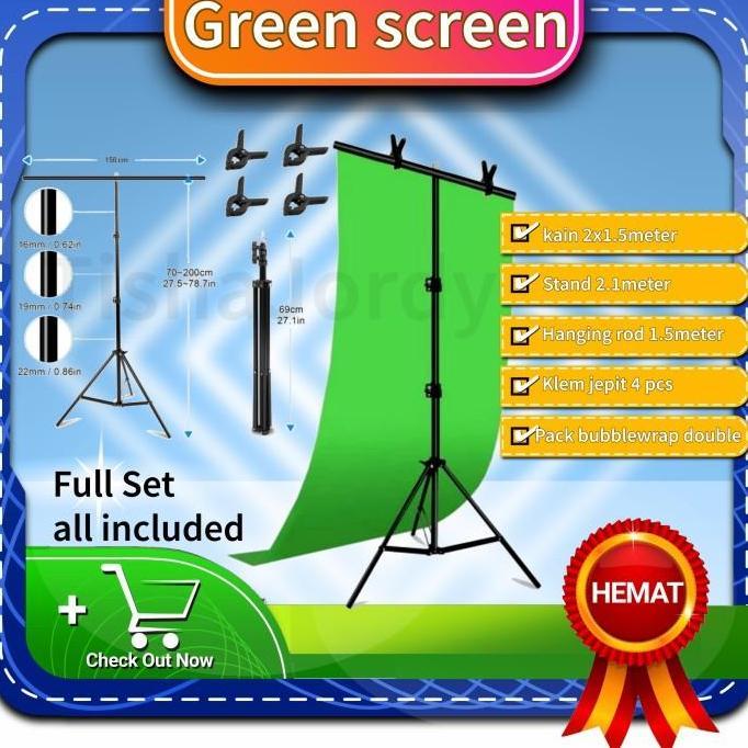 Paket Green screen chroma key greenscreen background studio photografi