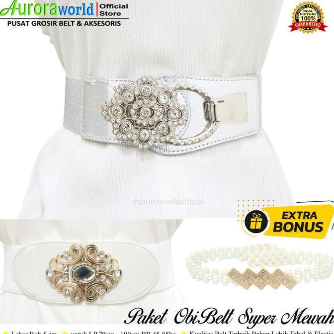 AURORAWORLD Ikat pinggang Mewah mix model belt karet elegan gesper kebaya jeans dress tunik gamis