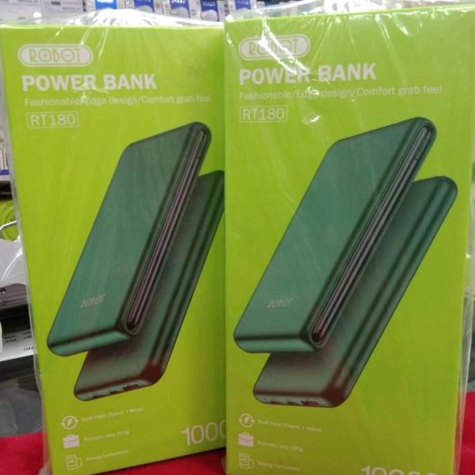 PowerBank Robot 10000 mAh RT 180 Dual Input Type C dan Micro USB Ori