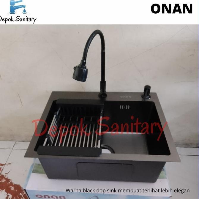 KITCHEN SINK STAINLESS HITAM BLACK 5040 ONAN / BAK CUCI PIRING ONAN