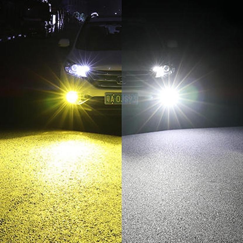 Berkualitas Fog Lamp Mobil Led Lampu Kabut Super Terang H11 12-36V 3 Warna Putih + Kuning + Biru Lam