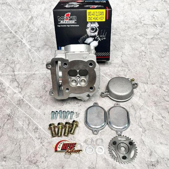 MITEQUILA BLOK CYLINDER HEAD MOTO 1 MIO 4 KLEP 24 21 PELATUK ROLLER