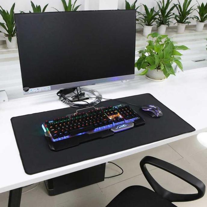 BLANCHENAM Gaming Mousepad XL Polos 60x30 80x30 80x50 90x40 cm Tebal 3mm Alas Mouse Besar Desk Mat C