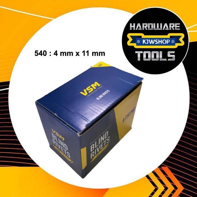 Paku Rivet 540 : 4mm x 11mm DOS isi 1000pcs Blind Rifet AP Dos Kuning 1 Dos 1000 pcs Murah Ripet 4 m