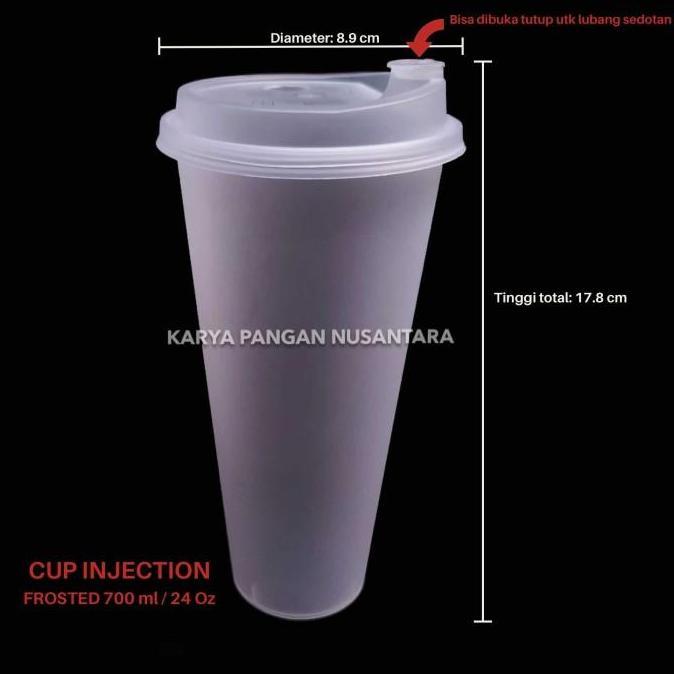 THINWALL VICTORY GELAS CUP INJECTION 24 OZ 700 ML BOBA FROSTED PACK 25