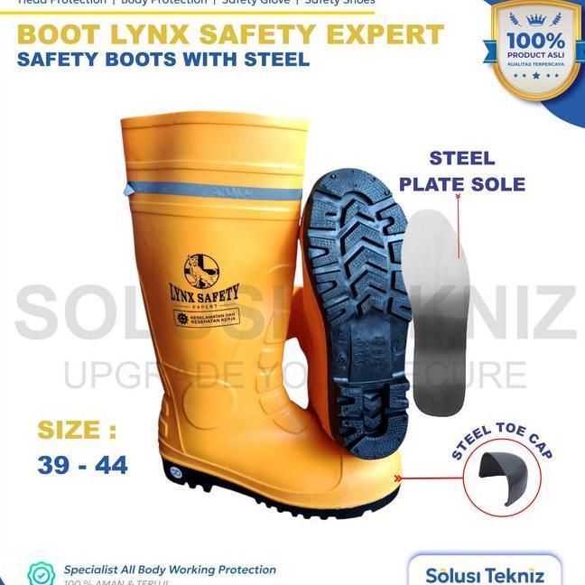 Sepatu Boot Safety Proyek Ujung Bawah Besi Steel Toe Lynx Safety Expert