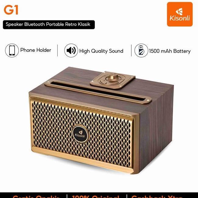 Kisonli Speaker Bluetooth Wireless Portable Retro Klasik G1