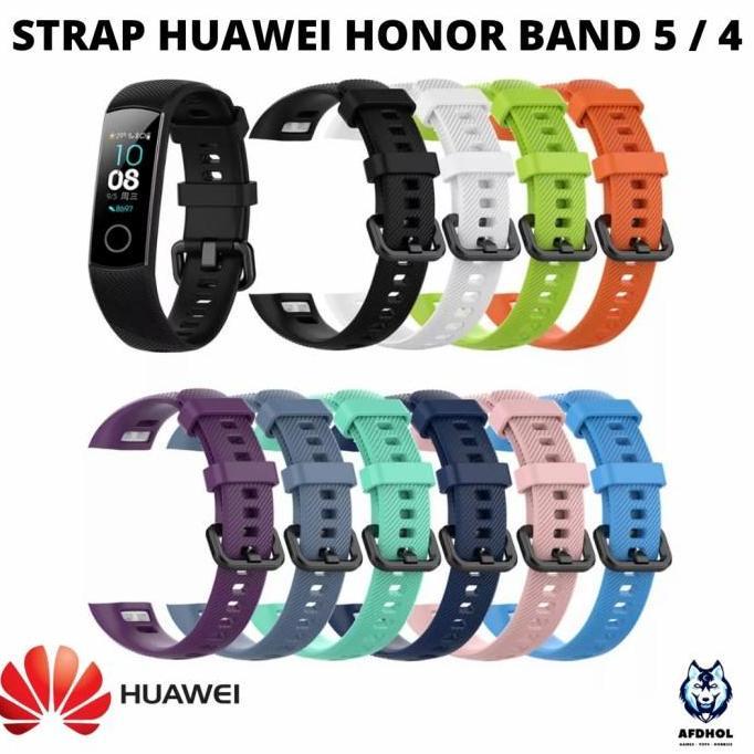 STRAP TALI SILICONE HUAWEI HONOR BAND 5 4 JAM SILIKON RUBBER KARET