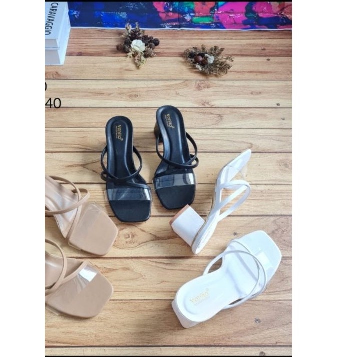 Sepatu Wanita Heels  Us 110 hak tahu anggel slempang sol crem 5cm