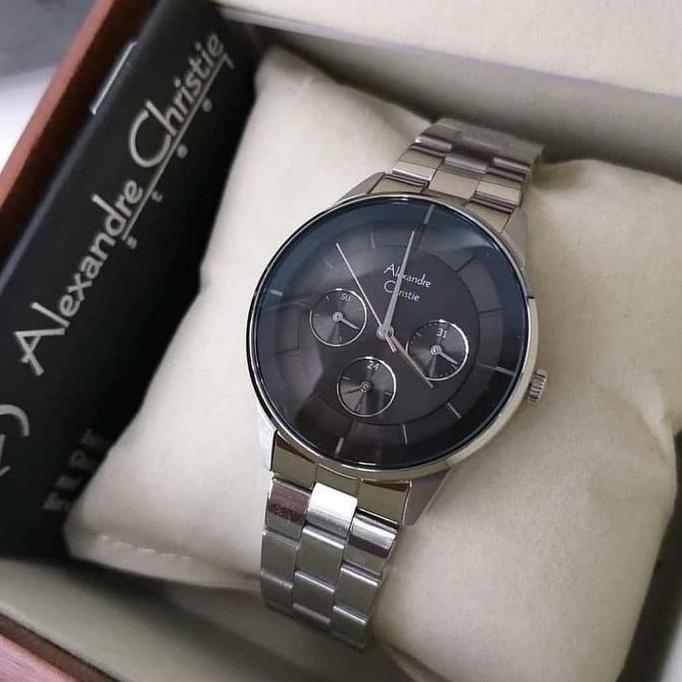 JAM TANGAN WANITA ALEXANDRE CHRISTIE ORIGINAL AC2714 AC 2714 SILVER BLACK