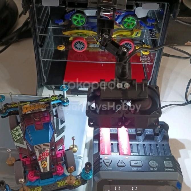 Kipas paddock fan charger tamiya dengan Lampu LED + Saklar