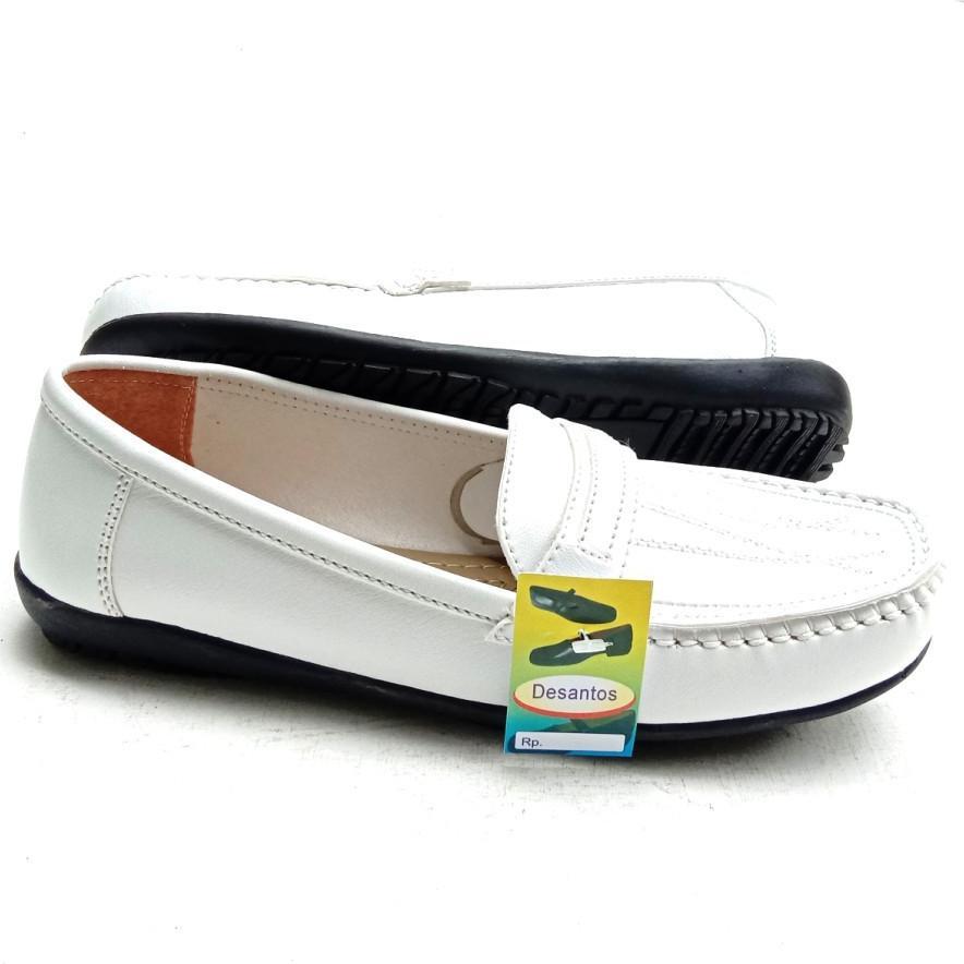Termurah Sepatu Kerja Kantor Perawat Flat Pantofel Full Putih Desantos Original Size 37 - 41 / B 14