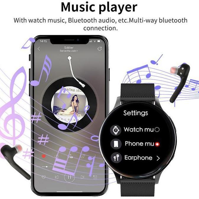 LIGE pria Smart Watch Panggilan Bluetooth Olahraga Kalori Cuaca Sehat Tahan Air Android IOS + Kotak 
