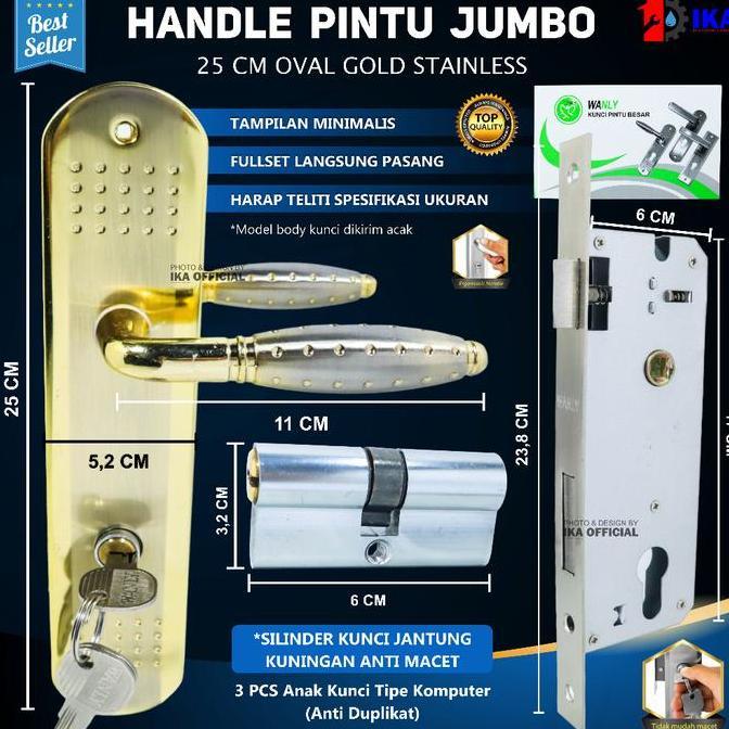 FKINAPE Kunci pintu top grande silinder handle pintu komplit / KUNCI PINTU TOP GRANDE ROYAL 25 CM LA