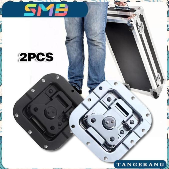 SEIRAKY Kunci Kupu Kupu Kunci Box Hardcase Flightcase Gembok Besar Besi Kuat Warna Hitam Silver