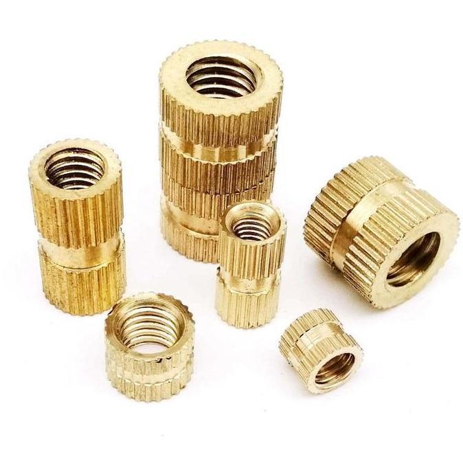 FKINAPE 100pcs Bras Knur Tanam M3 Insert Nut Mur Tanam Female Thread Brass Insert Nut M3