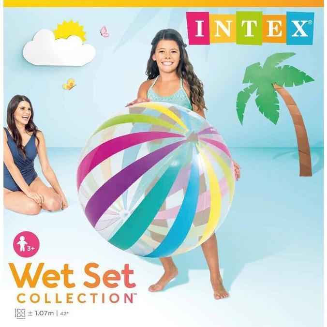 FREYAUR Bola Pantai Jumbo 107 cm / Mainan Bola Besar Beach Ball INTEX 59065