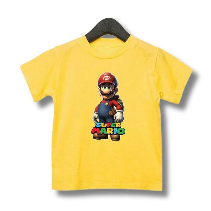 Promo Atasan Anak Motif Super Mario/ Kaos Anak Unisex Mario Bros/ Baju Anak Lucu Motif Super Mario/ 