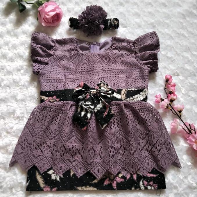 Ebijwaro- Kebaya Bayi / Kebaya Anak / Baju Pesta Anak Ungu Taro