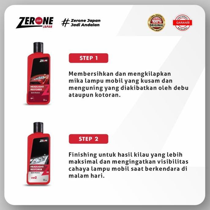 Promo Zerone Headlight Restore Pengkilap Lampu Pembersih Mika Mobil Anti Kusam & Menguning