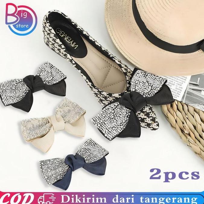 DISSORDE Sepasang Aksesoris Sepatu Heels Universal Hiasan Sepatu Wanita Fashion Charm Sepatu Hiasan 