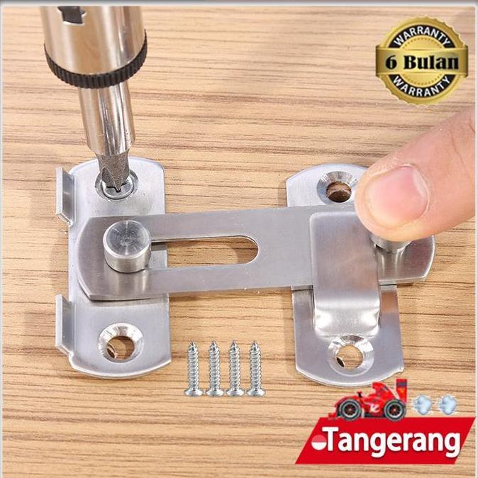 SEIRAKY Grendel Overpal Gembok Selot / Kunci Pintu Geser Grendel / Kait Pintu Lemari Gembok Selot Sl