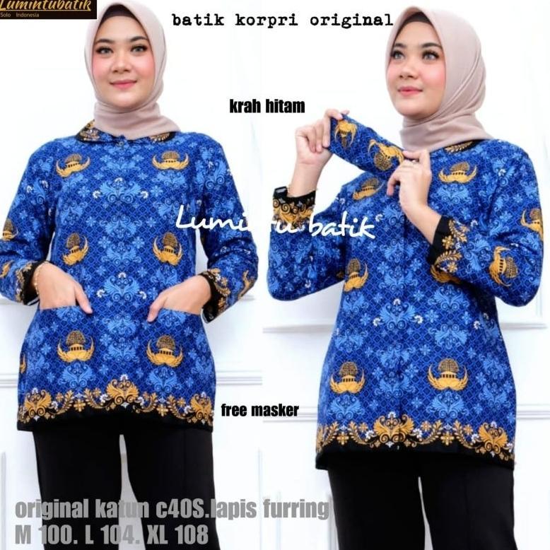 Tahan Lama Seragam Korpri Pria Wanita Krah Hitam Terbaru 2025 Lapis Furing // Seragam Resmi Korpri