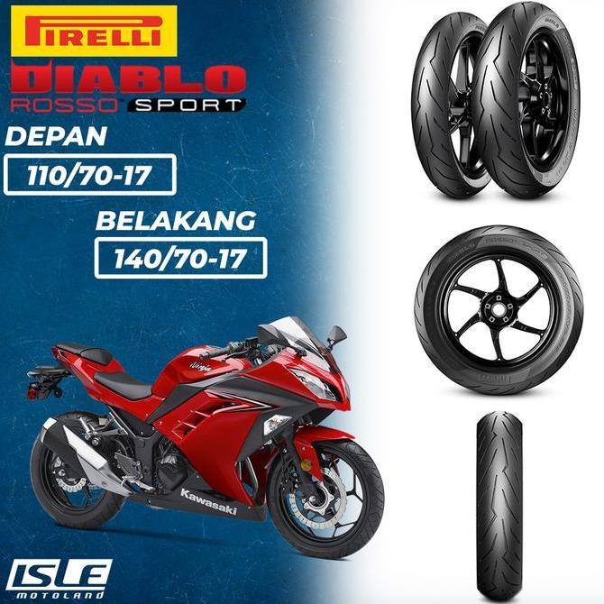 New PIRELLI Ban Ninja 250 Fi Old Diablo Rosso Sport Paket Depan Belakang