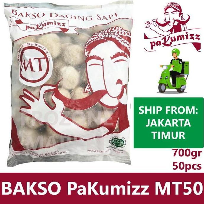 Enyama- Pakumizz Bakso Daging Sapi Mt Isi 50 Pcs @14G (700G) Baso Pak Kumis
