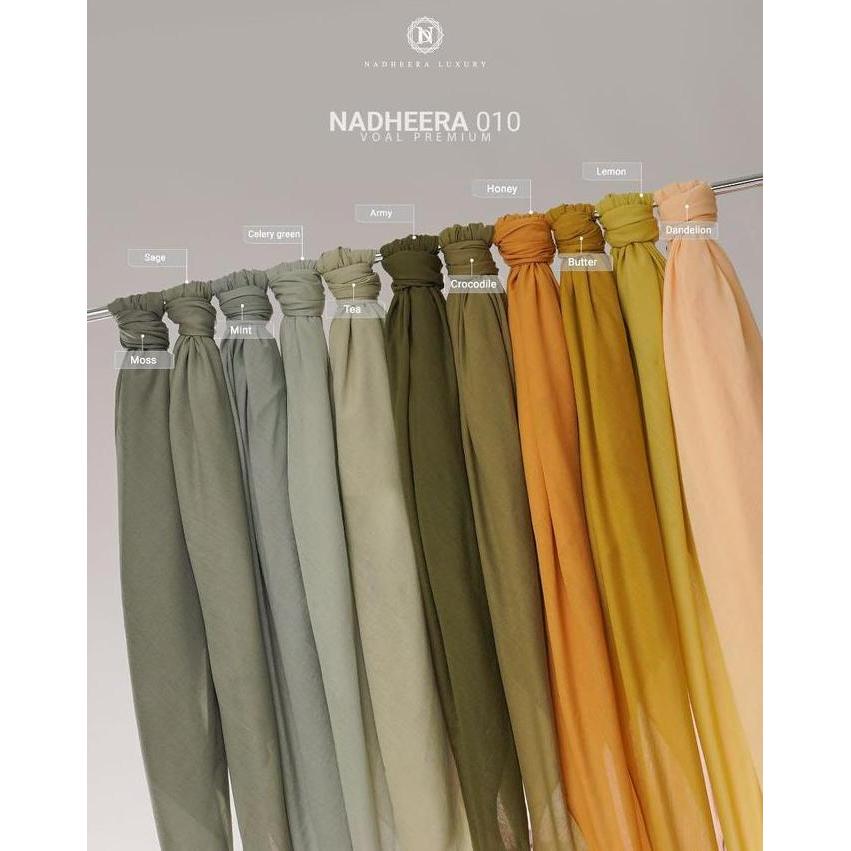 Vorgez- Voal Premium N010 Nadheera Luxury Kerudung Segi Empat Polos Voal Hq Jilbab N10 Hijab Nadhera