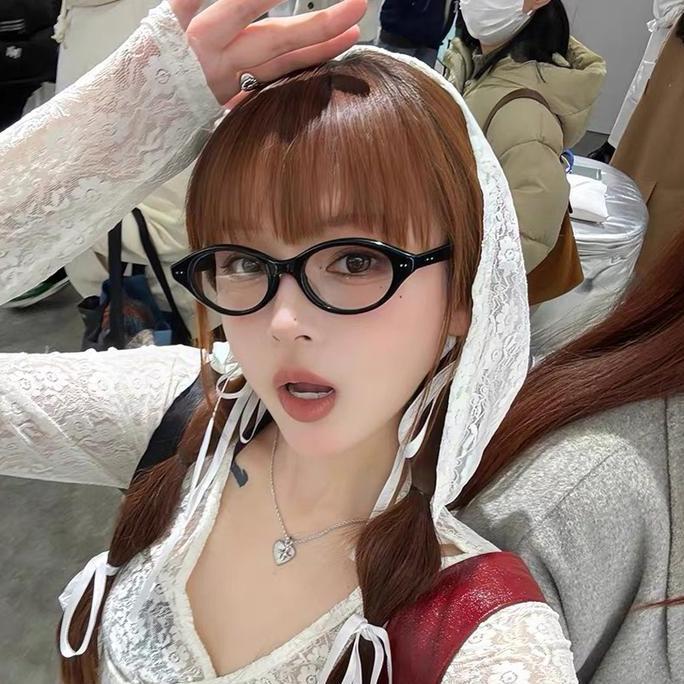 Kunura- JojooLeopard Print Cat Eye Frame Optical Glasses Anti Blue Light Glasses Trendy Versatile Gl