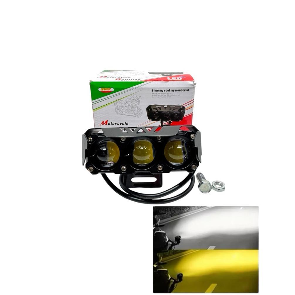 Paling laku SUPER TERANG Lampu Tembak Led Foglamp SQL 3 Mata Laser Gun Putih Kuning 2 Warna Waterpro