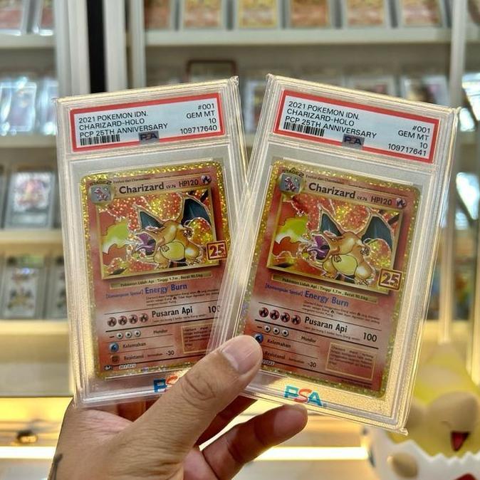 Terlaris Dua Buah Sequential Charizard Psa 10 25Th Anniversary Indo 1 Kartu Pokemon Tcg Card Set Ind