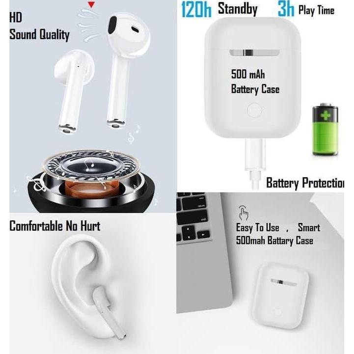 Rwd- Headset Bluetooth Pinzy I9S Twins With Magnetic Charging Case - Putih