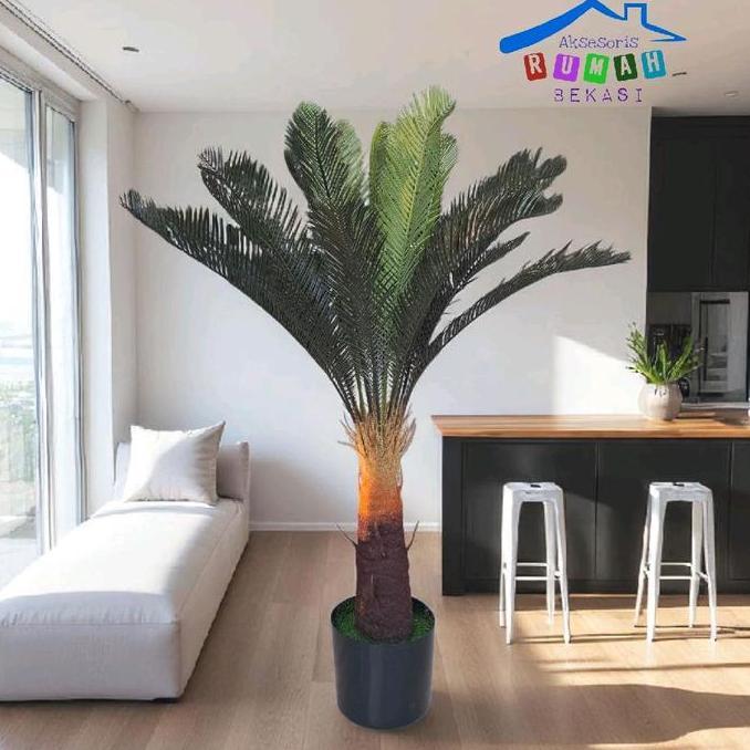 BEST PRICE - POHON SIKAS ARTIFICIAL BAHAN LATEX TINGGI 85 CM DENGAN POT /  Tanaman plastik