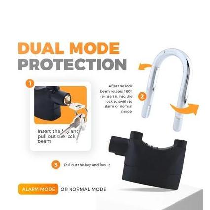 ORIGINAL Gembok Alarm Suara Anti Maling / Gembok Anti Maling/ Gembok Anti Pencuri untuk Mobil Motor