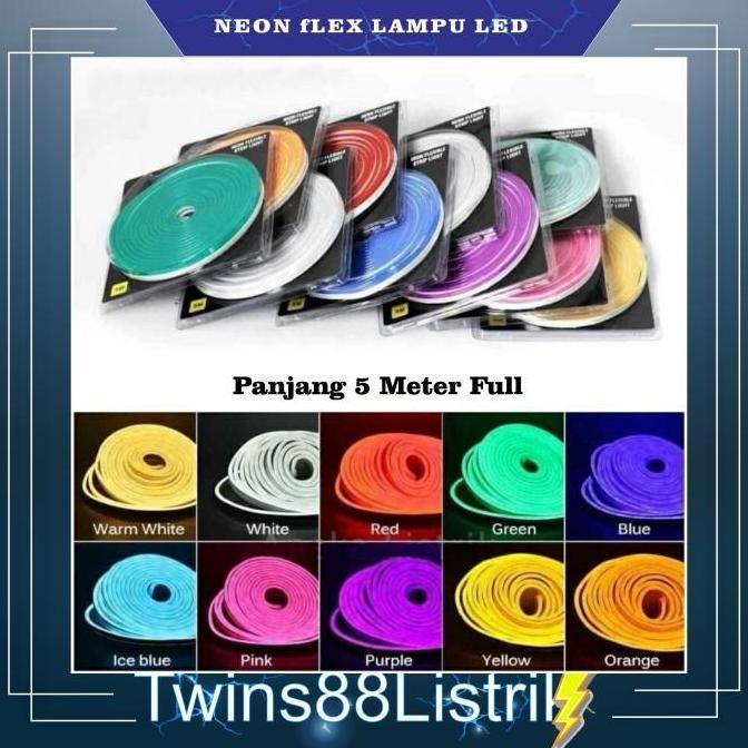 Neon Flex Lampu LED 5 Meter DC 12V Selang LED