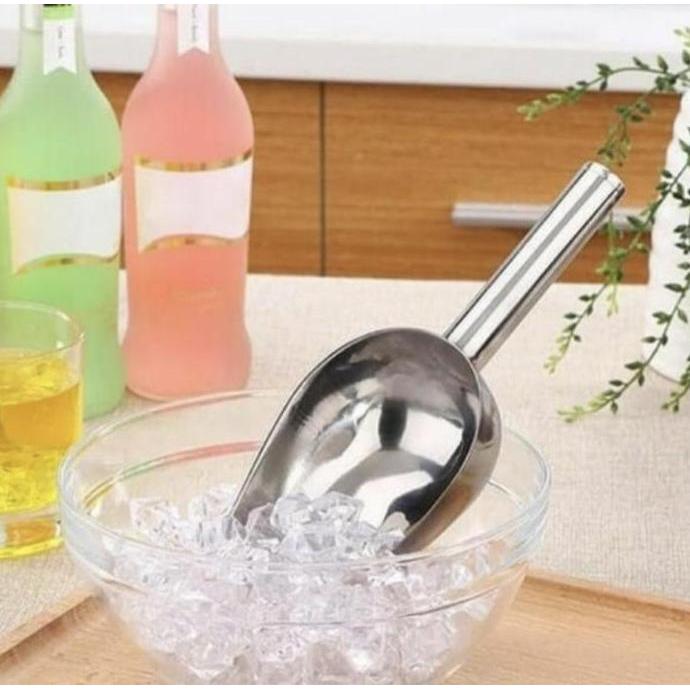 Serokan es batu sendok scoop skop scop es batu large besar stainless